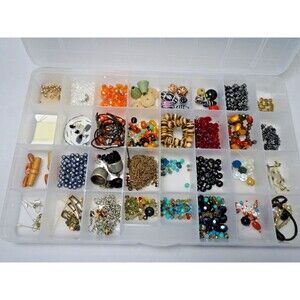 Assorted Glass Metal Beads Lot Multicolor Jewelry Making Craft DIY Supplies